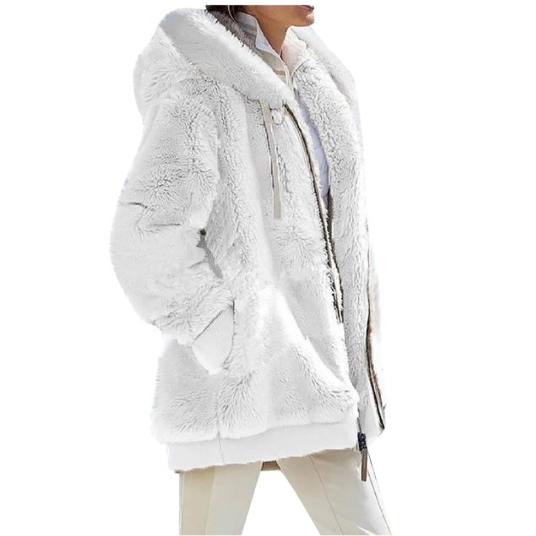 Street-Wave Cashmere Fleece Cardigan Warm Plush Comfort for Fashion Forward Women