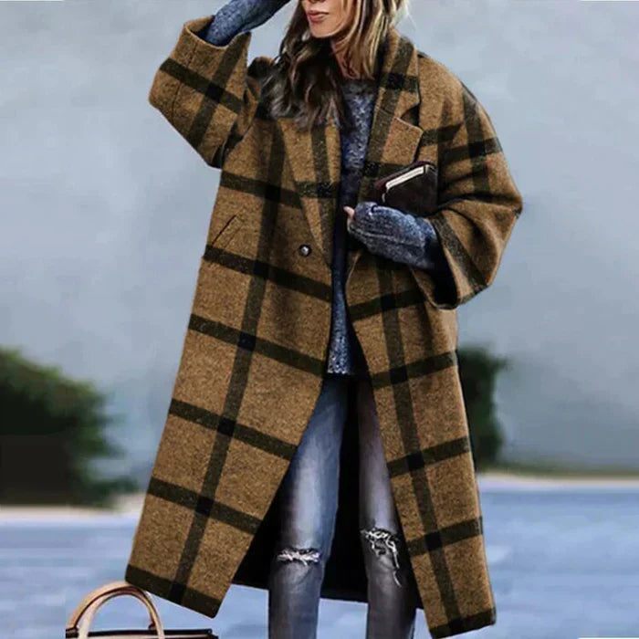 Street-wave Wool Coat For Women Long Slim Fit Chic Elegant Warmth Winter Style Premium Wool