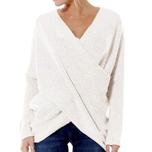 Nordisk Flair Women Pullover Ribbed Knit Relaxed Fit V Neck