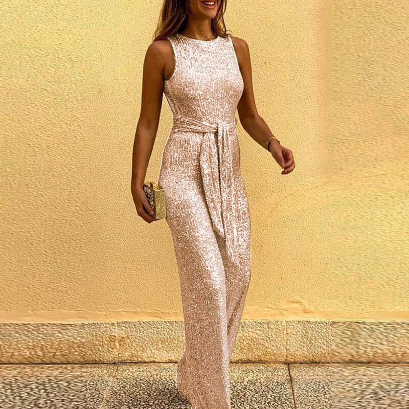 Amelie Sparkling Sequin Jumpsuit For Women By Street Wave