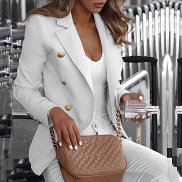 Street-Wave Plaid Long Sleeve Blazer For Women Elegant Versatile Office Ready Everyday