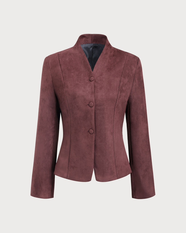 Street-wave Tailored Button-Up Blazer For Women With Structured Silhouette And Waist Definition