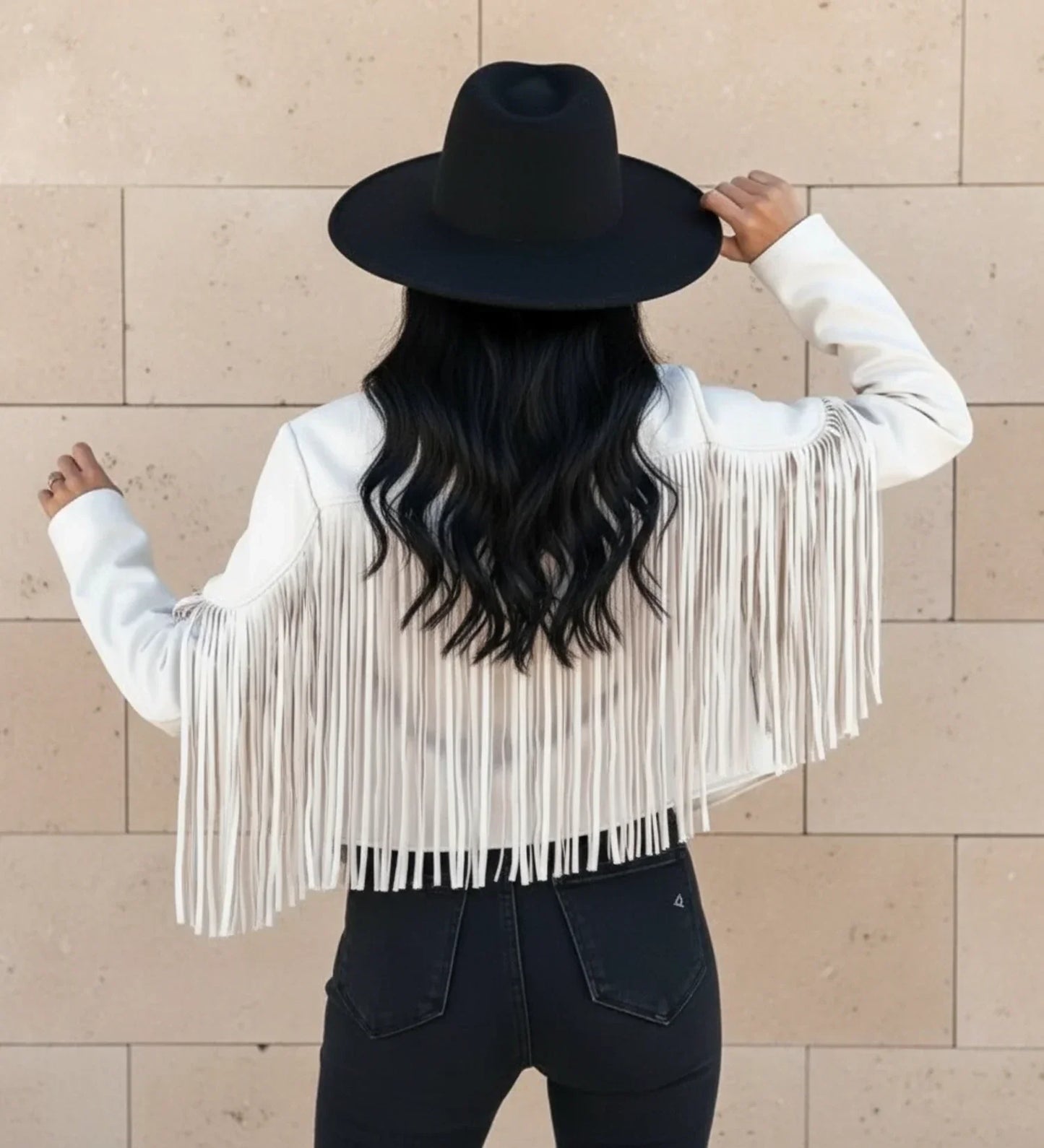 Street Wave Womens Fringed Moto Jacket Cropped Fit