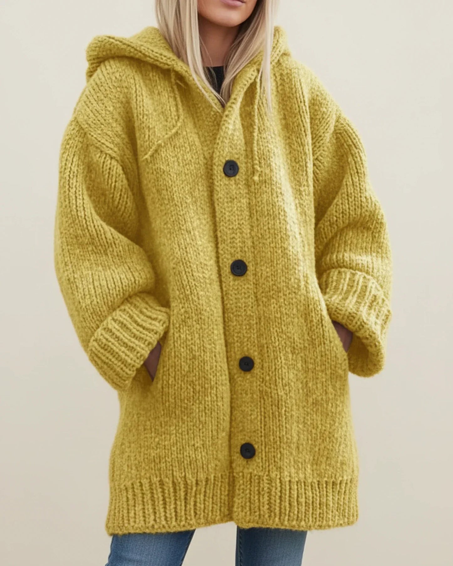 Street Wave Hooded Cardigan Jacket For Women Warm Oversized Cozy