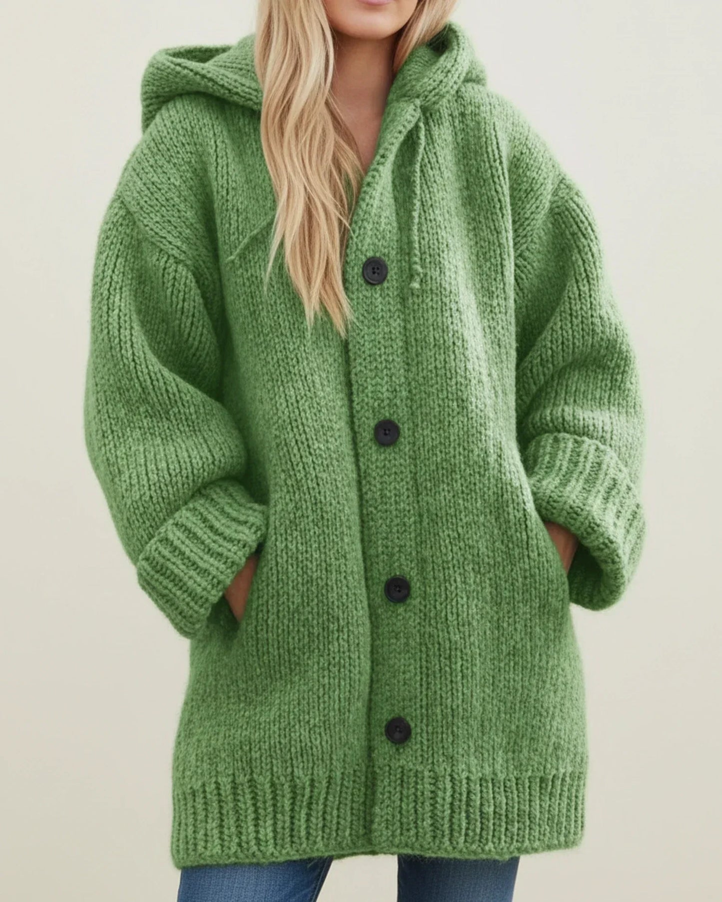 Street Wave Hooded Cardigan Jacket For Women Warm Oversized Cozy