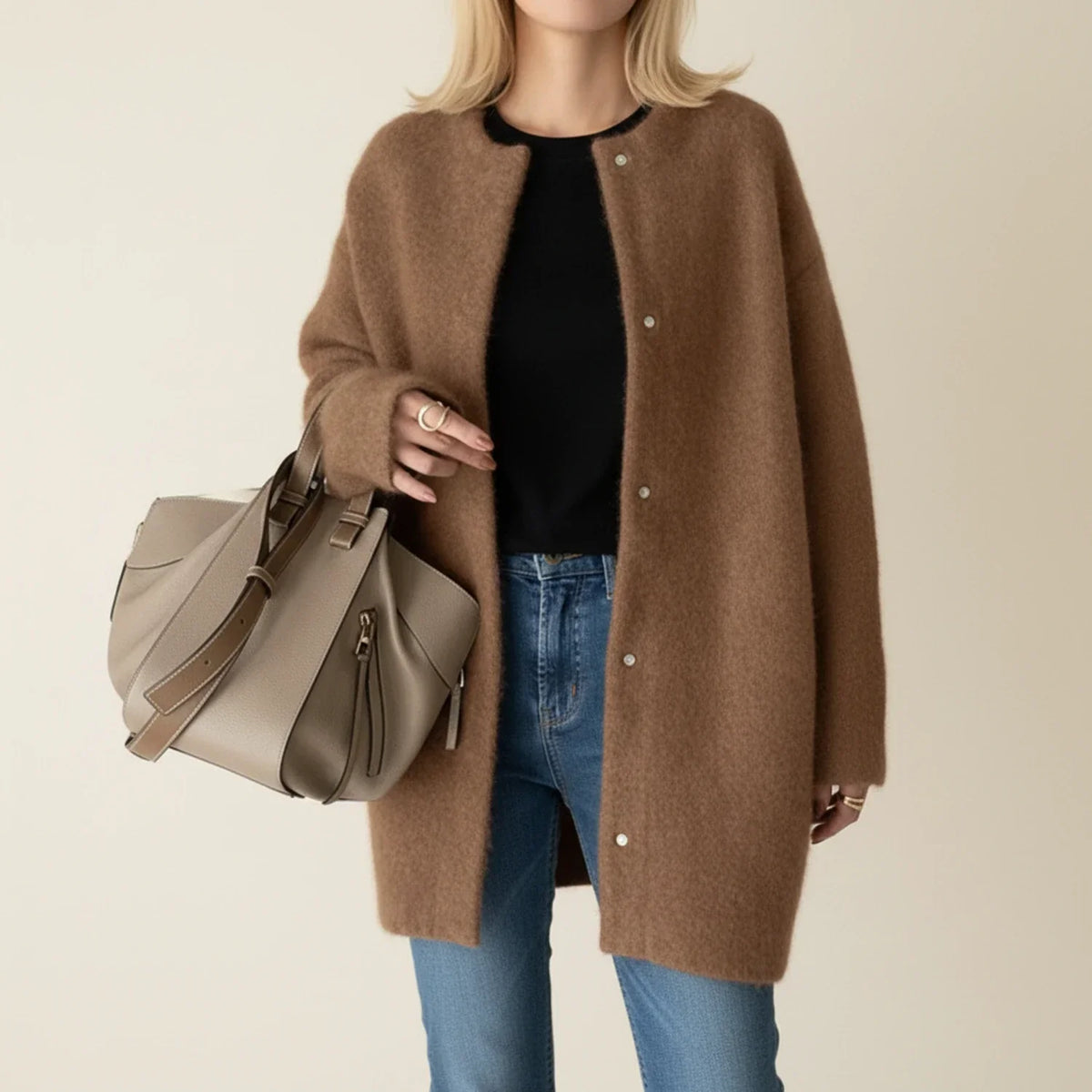 Street-Wave Women's Longline Warm Cardigan For Layering