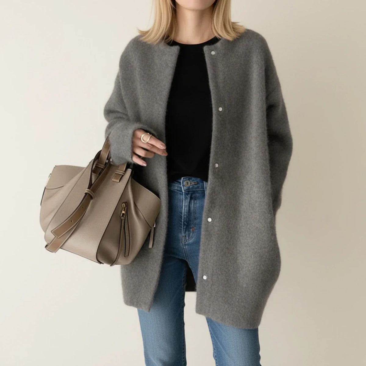 Street-Wave Women's Longline Warm Cardigan For Layering