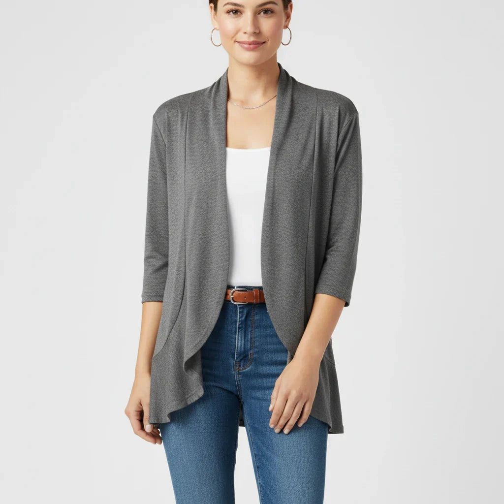 Street Wave Open Front Cardigan For Women Lightweight Chic Draped Layering