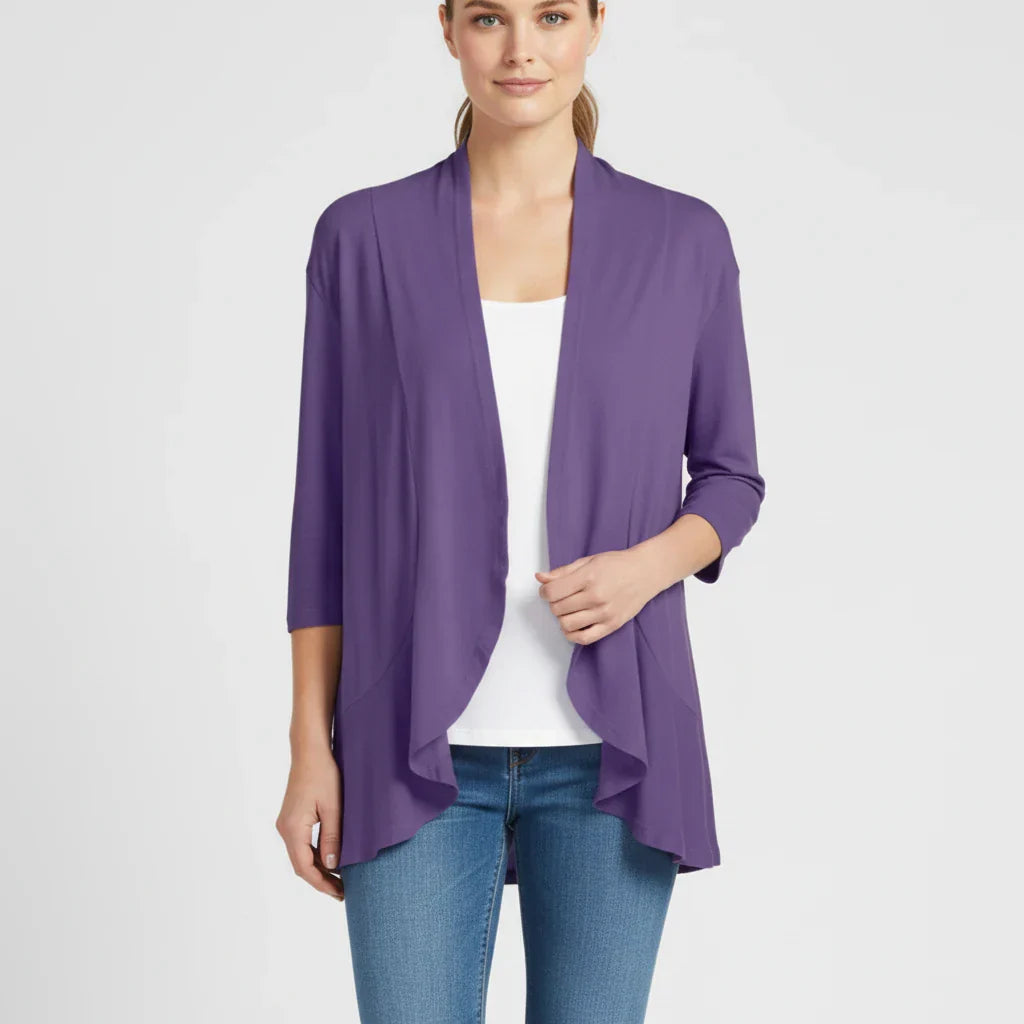 Street Wave Open Front Cardigan For Women Lightweight Chic Draped Layering