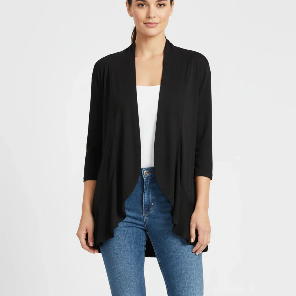Street Wave Open Front Cardigan For Women Lightweight Chic Draped Layering