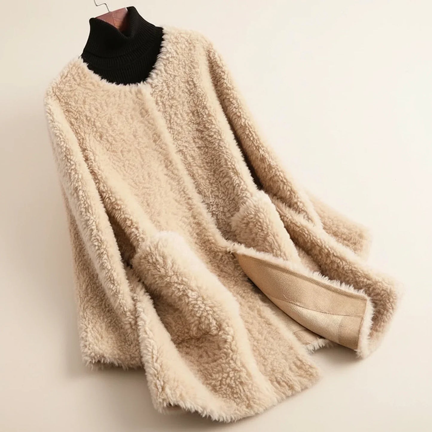 Open-Front Teddy Coat For Women Street-Wave Cozy Warmth
