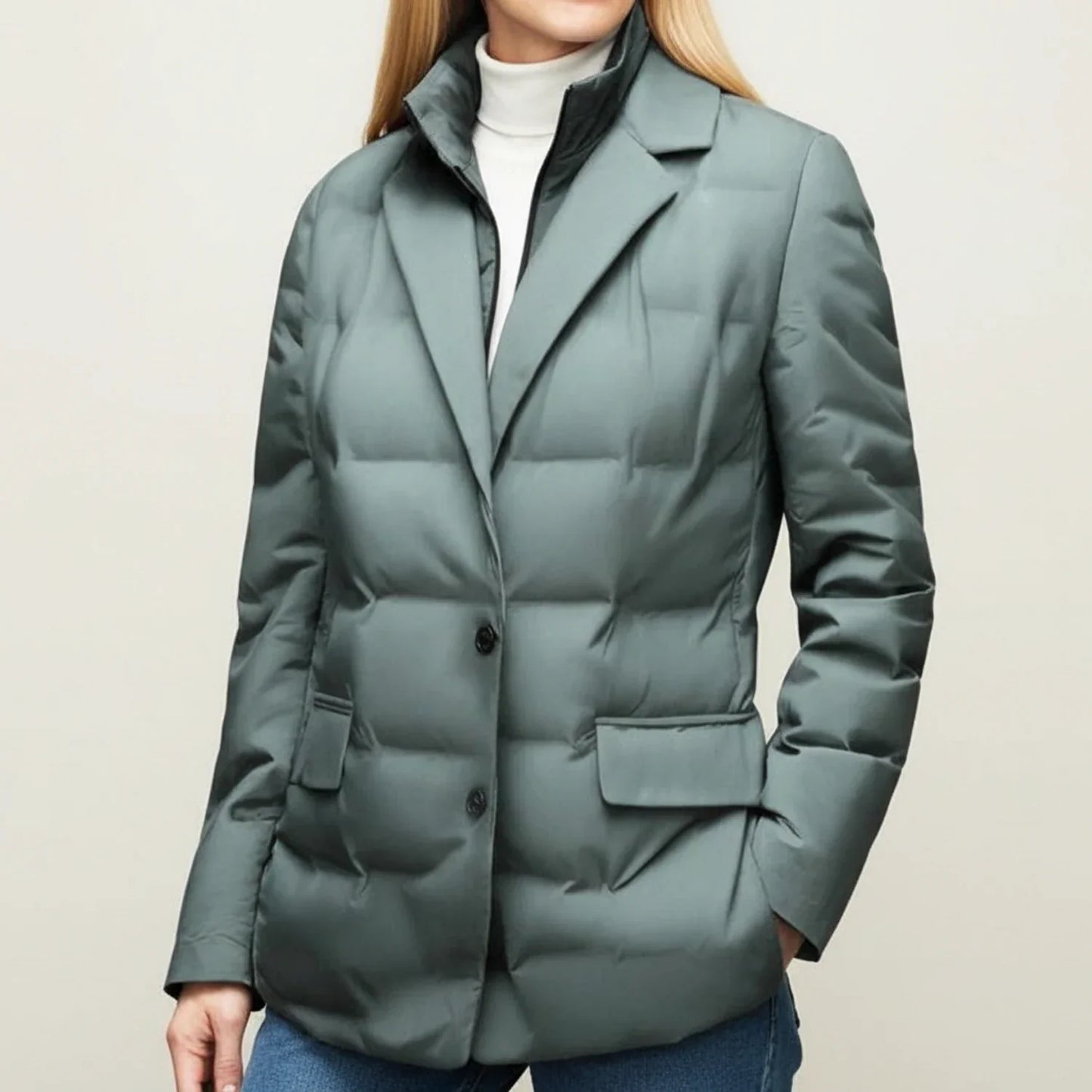 Street Wave Women Winter Puffer Blazer Jacket Cozy Insulation