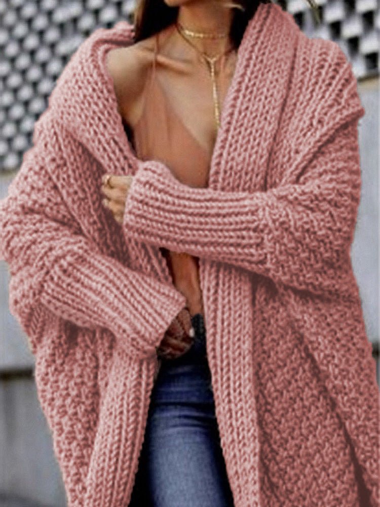 Street-Wave Chunky Knit Cardigan For Women, Cozy Versatile Layering For Modern Everyday Wear