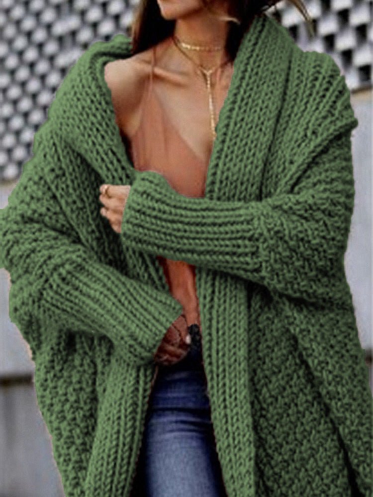 Street-Wave Chunky Knit Cardigan For Women, Cozy Versatile Layering For Modern Everyday Wear
