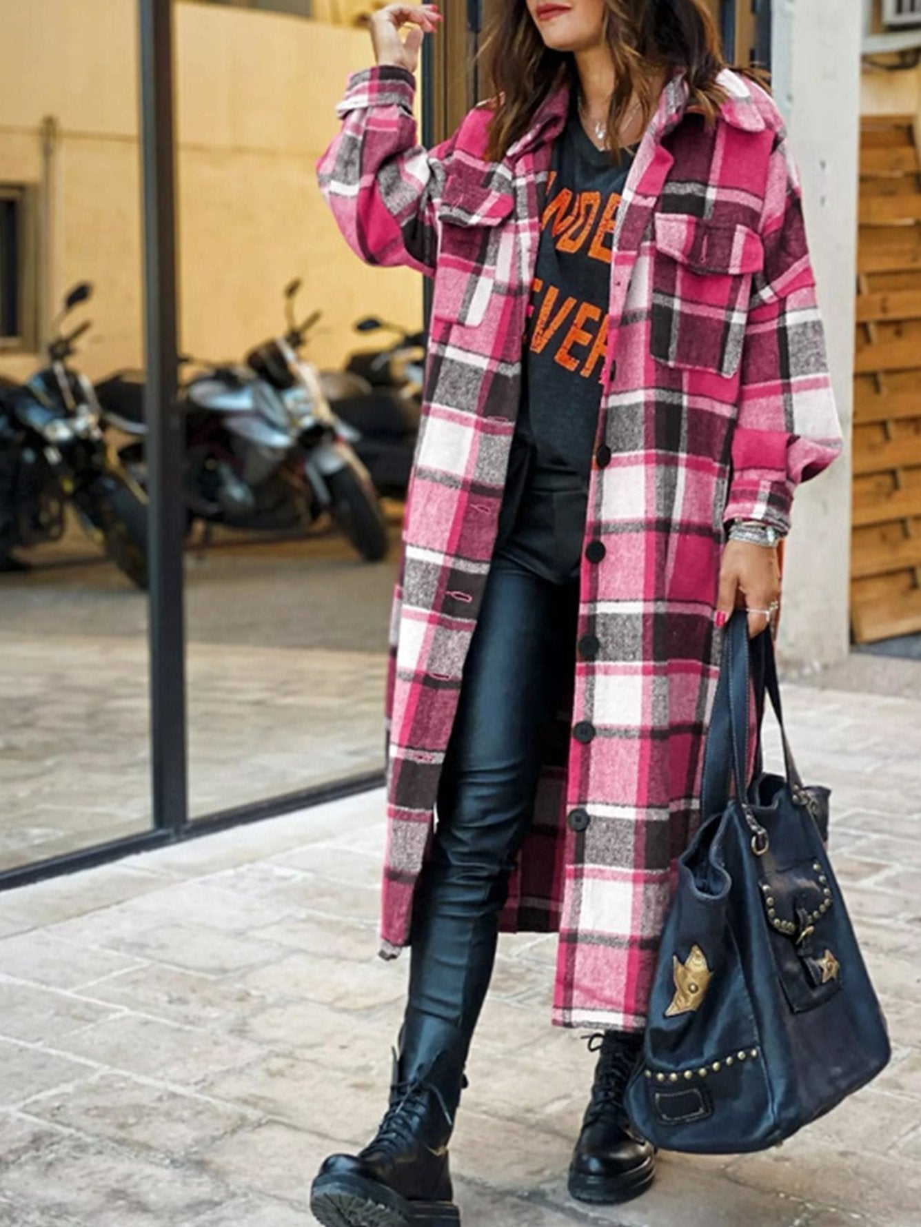 Street-wave Women's Plaid Winter Coat With Warmth And Durable Comfort Trendy Look