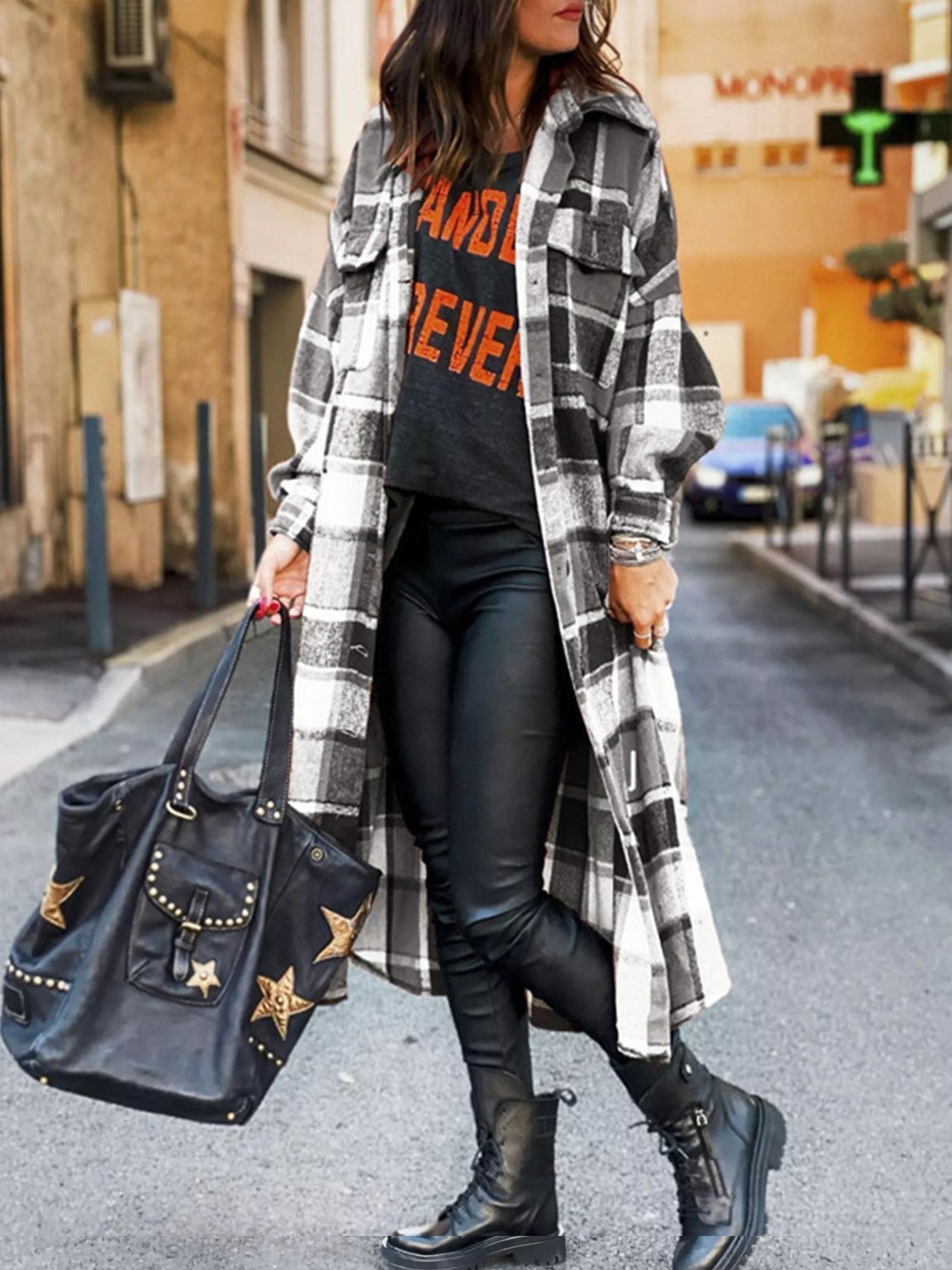 Street-wave Women's Plaid Winter Coat With Warmth And Durable Comfort Trendy Look