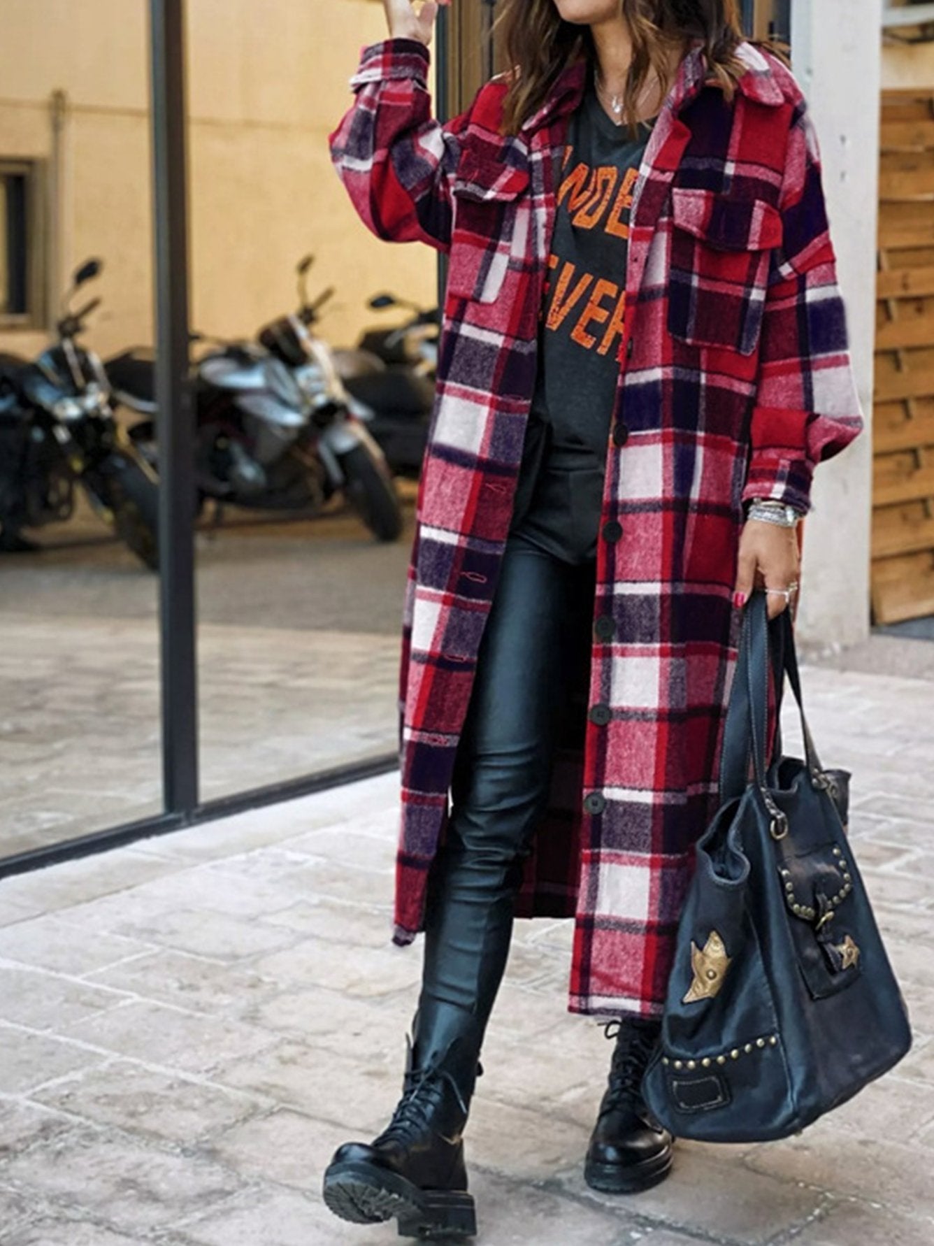 Street-wave Women's Plaid Winter Coat With Warmth And Durable Comfort Trendy Look