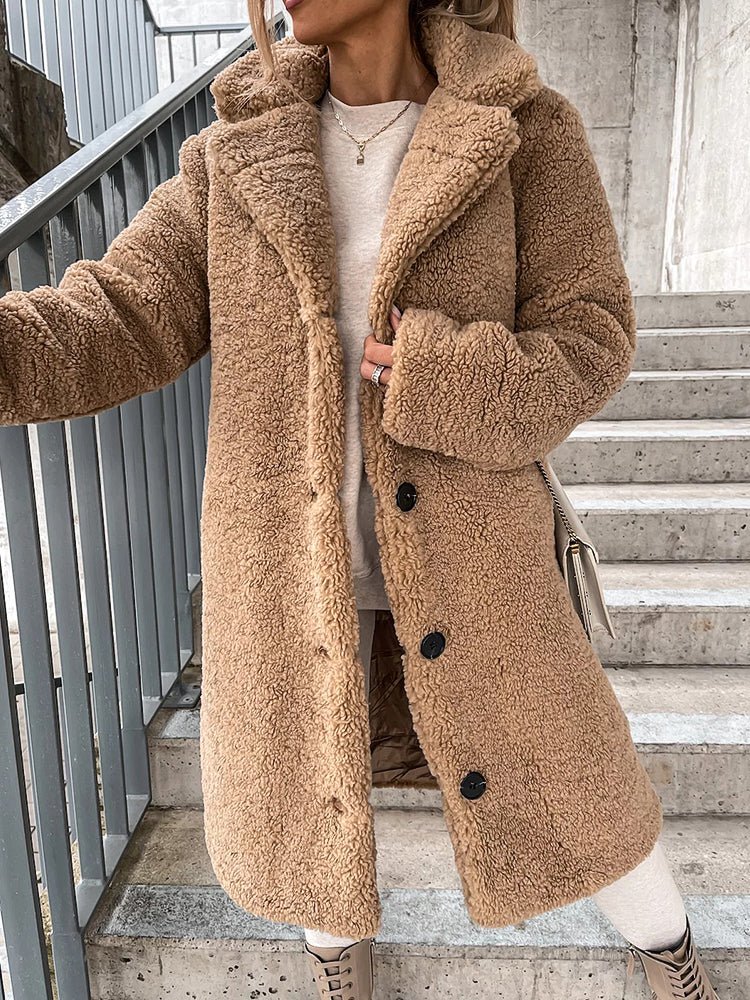 Street Wave Teddy Coat for Women, Timeless Elegance, Cozy Plush Winter Outerwear