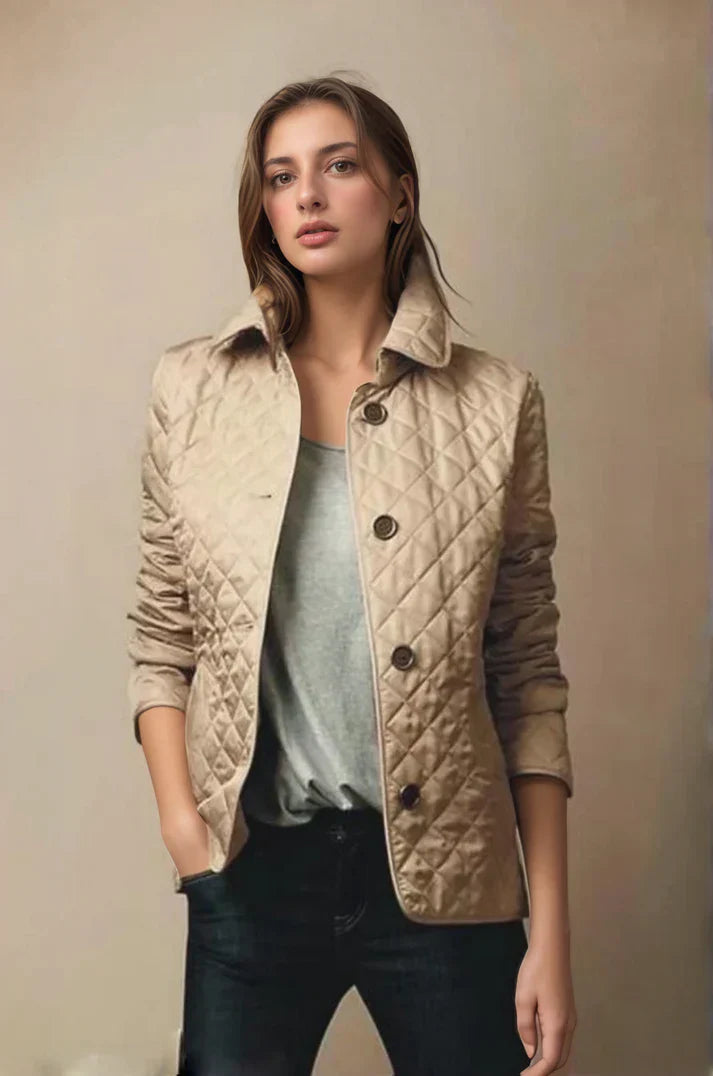 Street-Wave Women's Quilted Button-Up Jacket For Light Warmth And Everyday Comfort