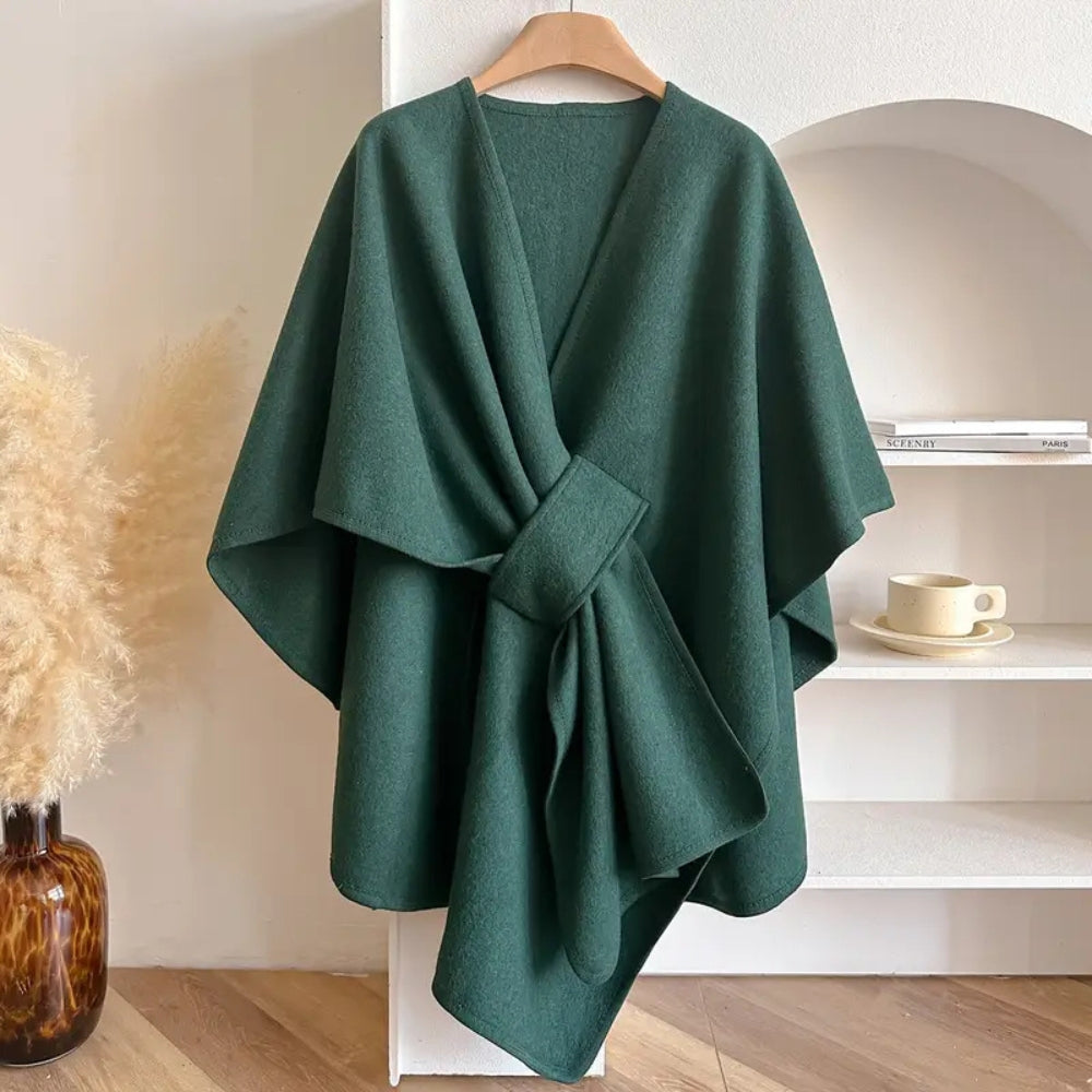 Street Wave Windproof Poncho Coat For Women Elegant Cozy Warm Layer Winter Style