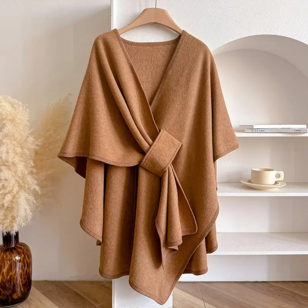 Street Wave Windproof Poncho Coat For Women Elegant Cozy Warm Layer Winter Style