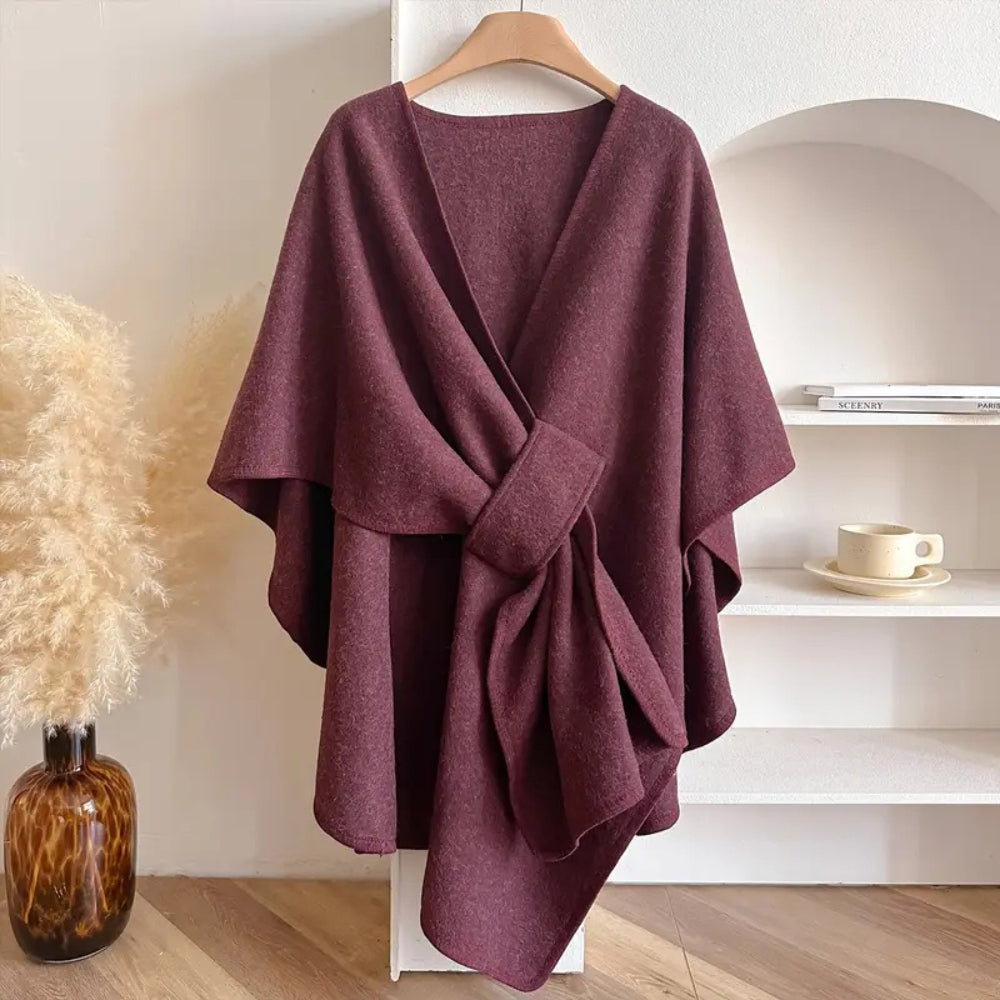 Street Wave Windproof Poncho Coat For Women Elegant Cozy Warm Layer Winter Style