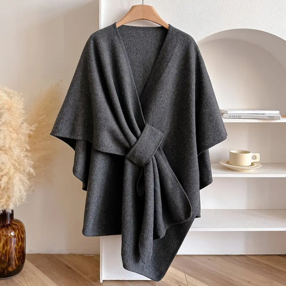 Street Wave Windproof Poncho Coat For Women Elegant Cozy Warm Layer Winter Style