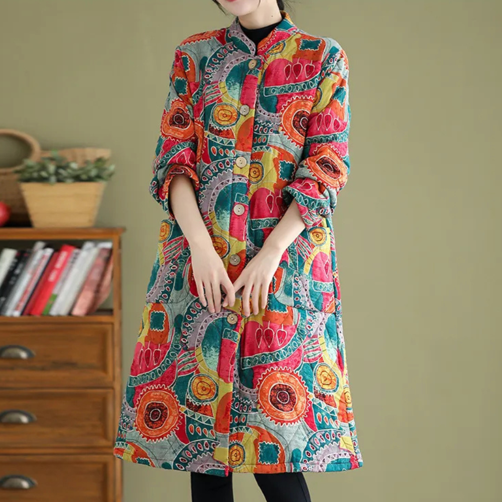 Street-Wave Women's Padded Long Coat With Warm Insulation And Modern Style For Cold Winter Days