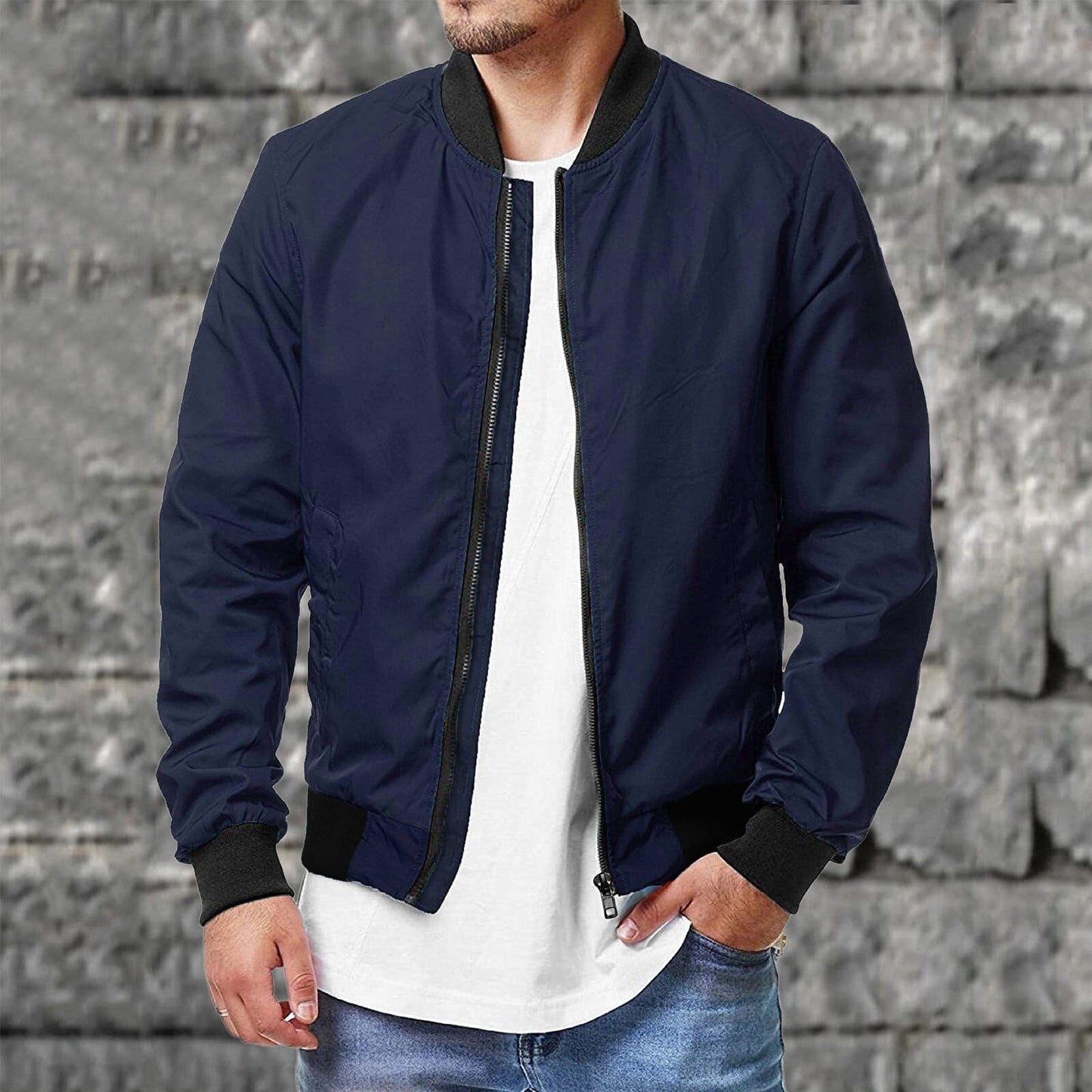 Street-wave Casual Men's Jacket Breathable Lightweight Versatile Bomber For Style Conscious Men