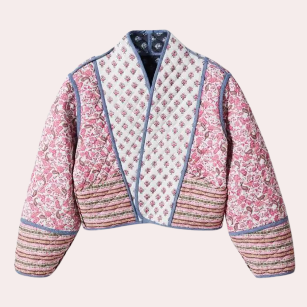 Street-Wave Floral Cropped Jacket For Women Autumn Ready Lightweight Chic Trendy Outerwear
