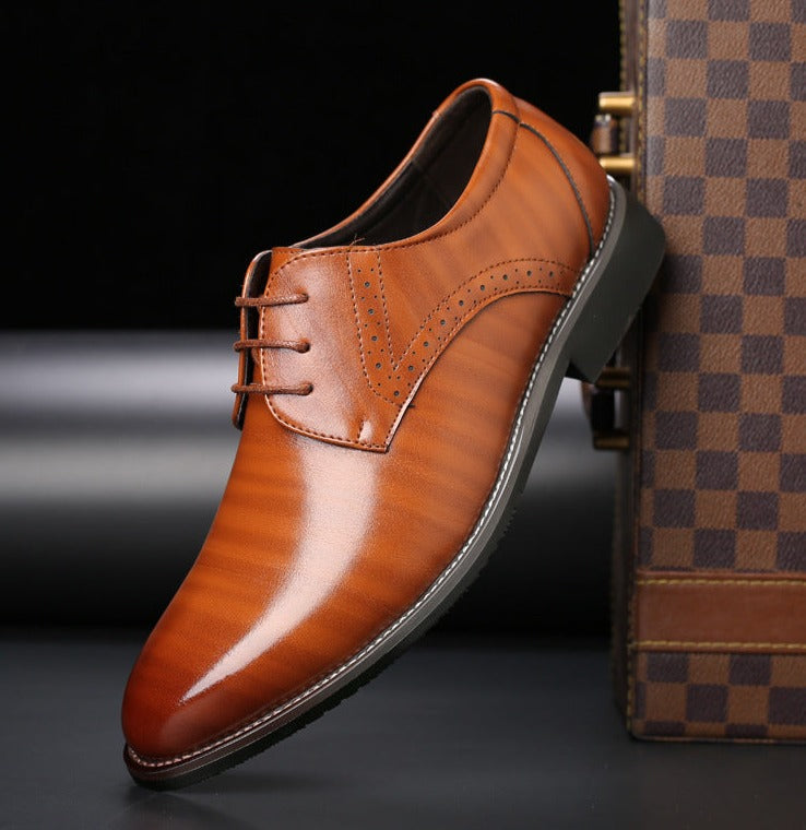 Maxwell Leather Lace-Up Dress Shoes For Men By Street-Wave With All-Day Comfort For Business And Formal Wear