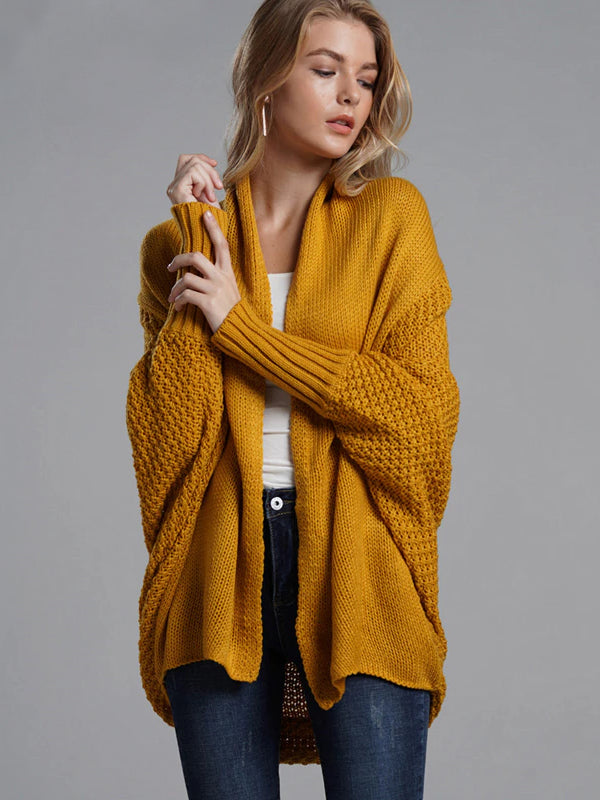 Street-wave Batwing Vest For Women Cozy Warmth Stylish Layering Knit Cardigan Everyday Wear