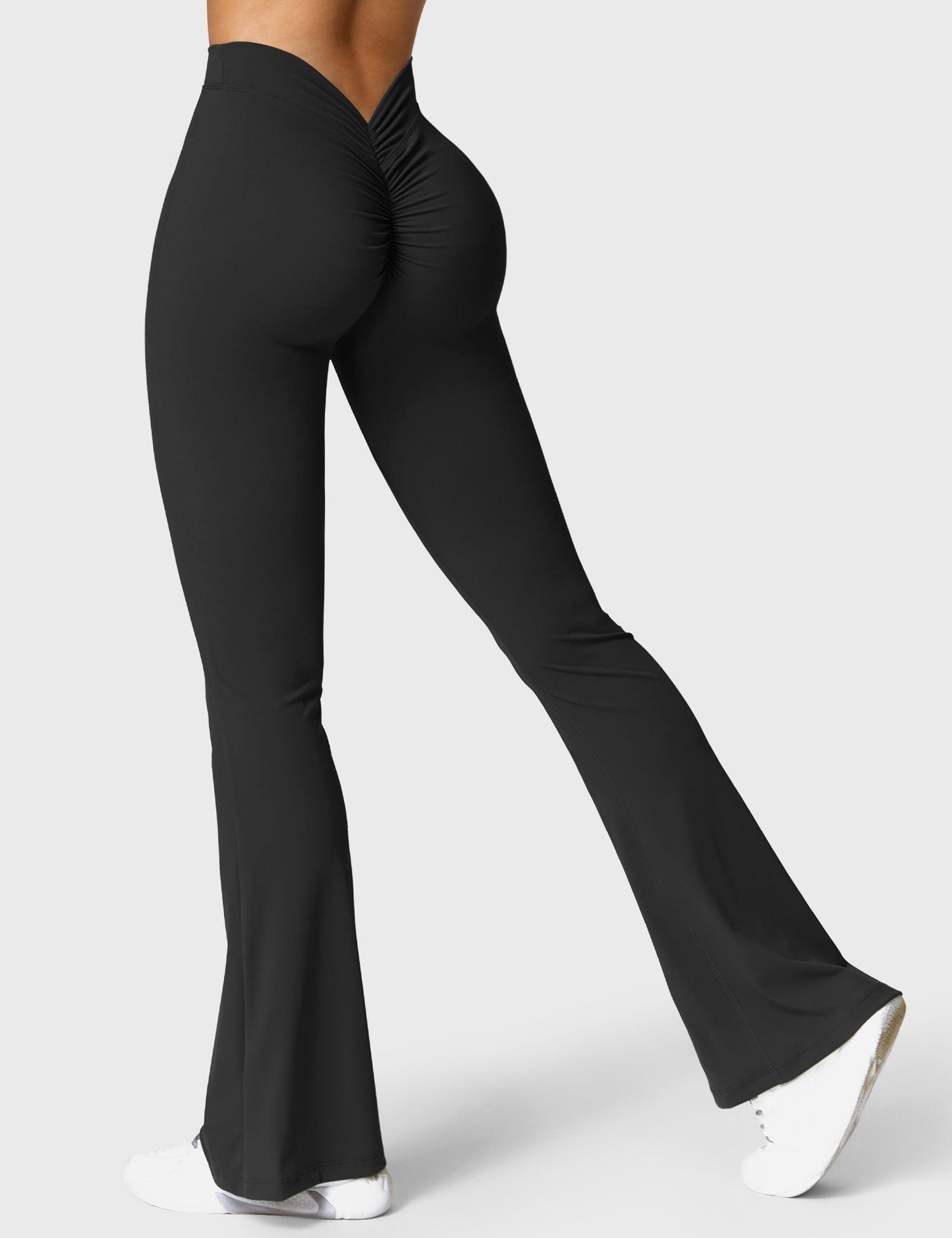 Street-wave Scrunch Leggings High Waist Flared Legs for Women Fitness Enthusiasts
