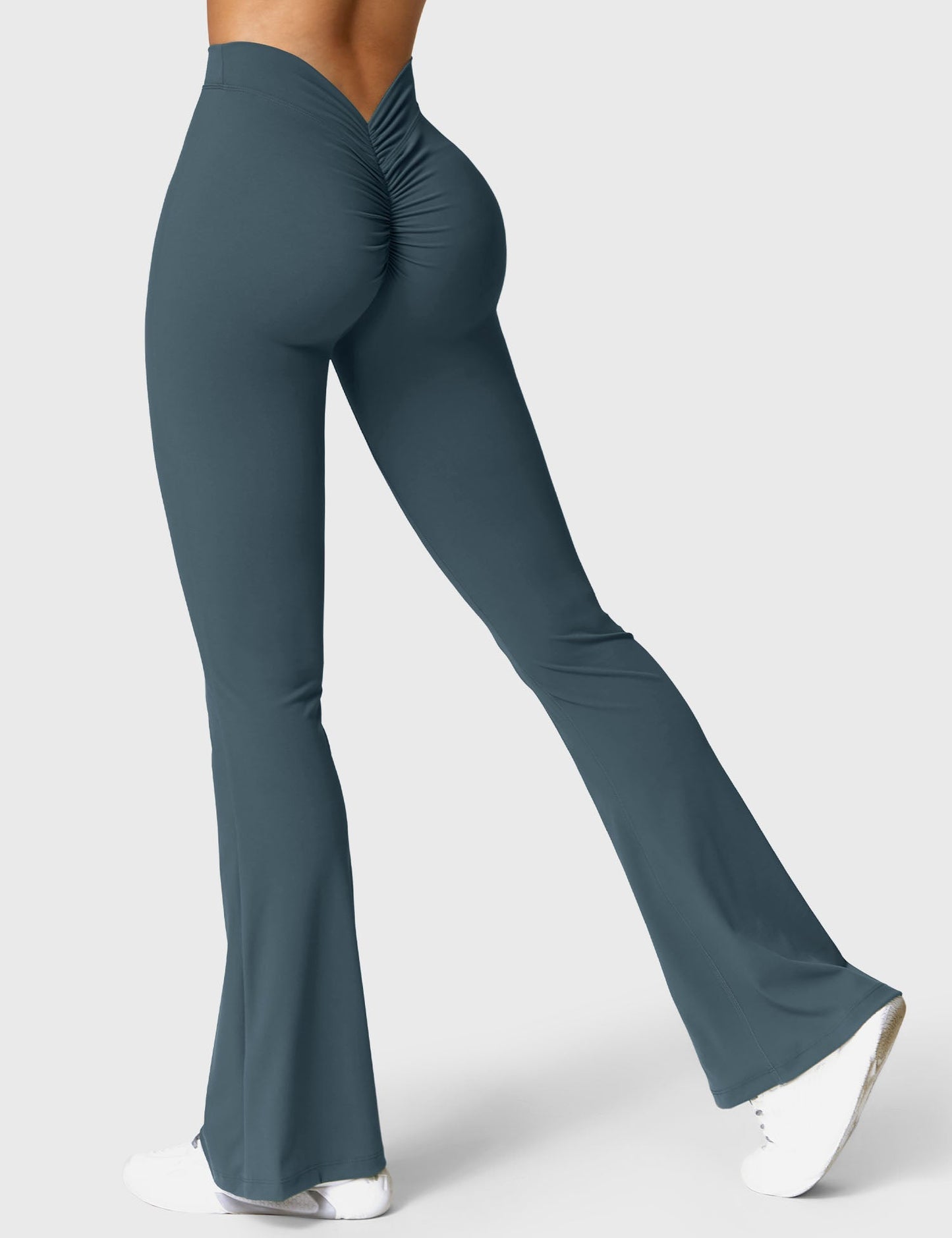 Street-wave Scrunch Leggings High Waist Flared Legs for Women Fitness Enthusiasts