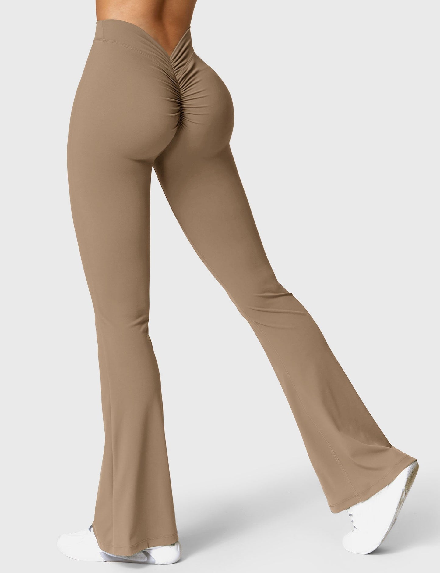 Street-wave Scrunch Leggings High Waist Flared Legs for Women Fitness Enthusiasts