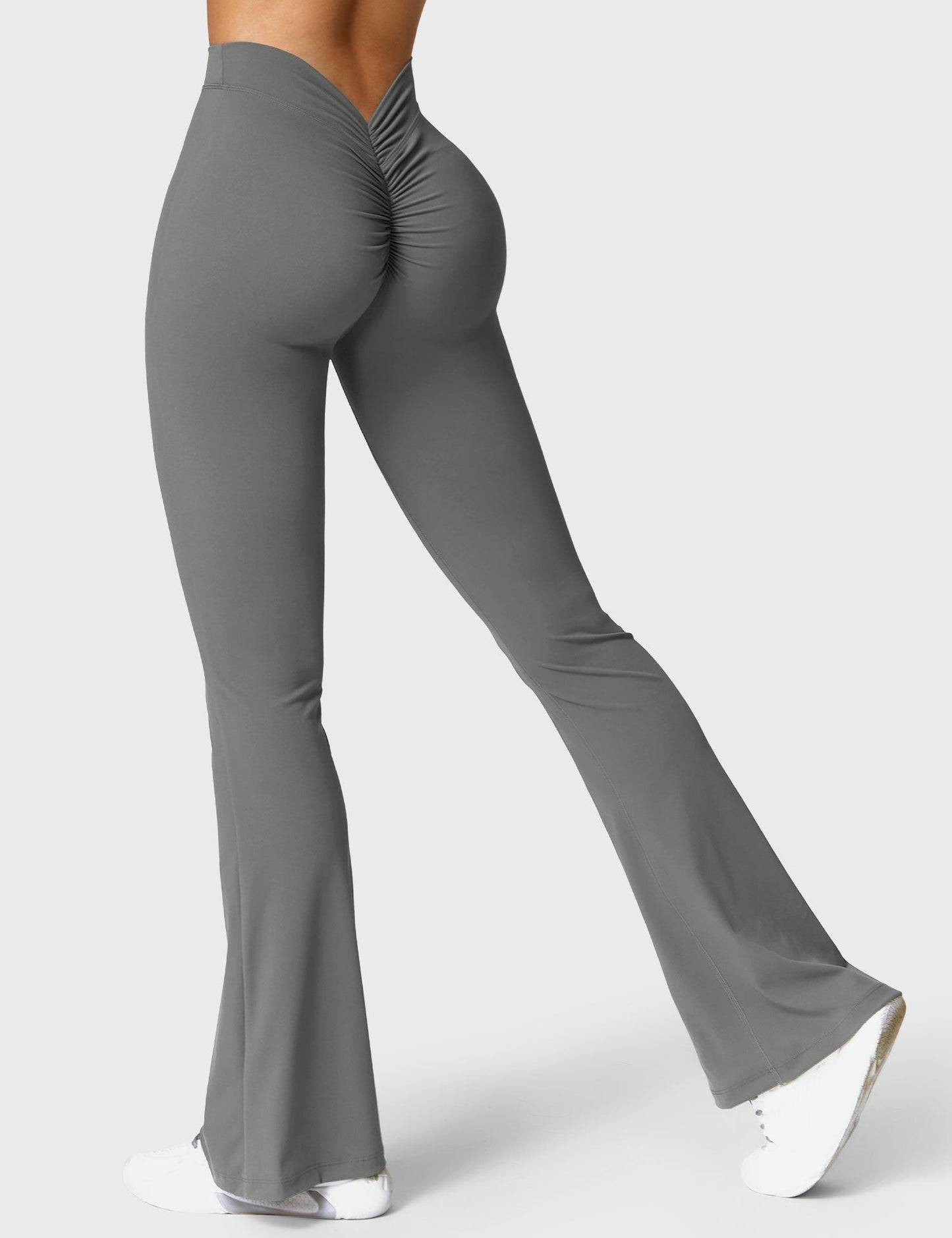 Street-wave Scrunch Leggings High Waist Flared Legs for Women Fitness Enthusiasts