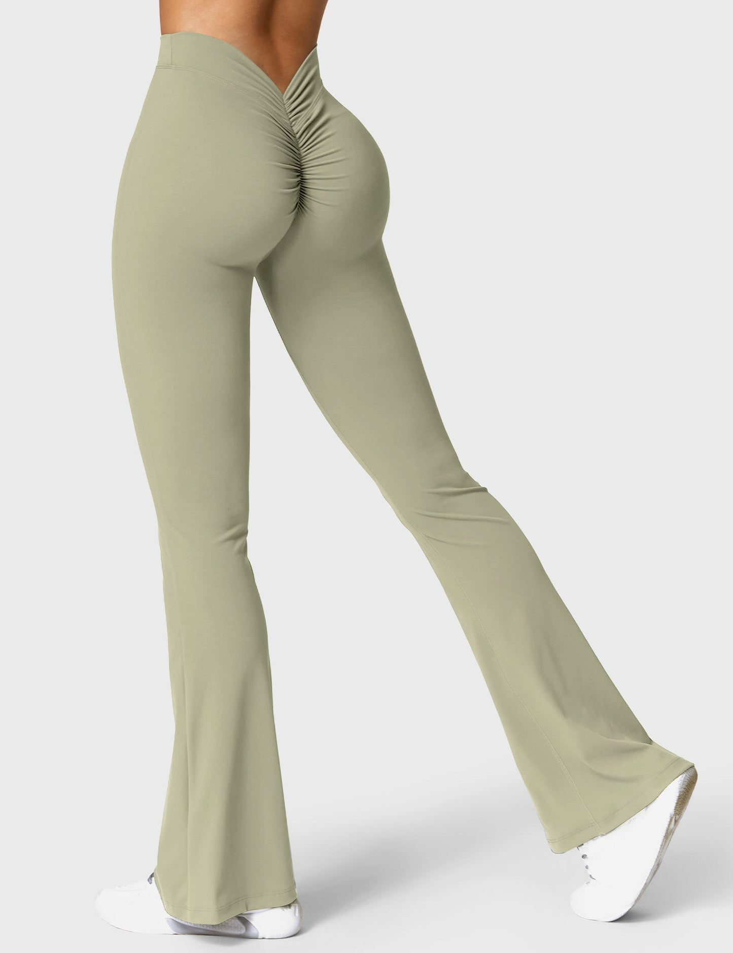 Street-wave Scrunch Leggings High Waist Flared Legs for Women Fitness Enthusiasts