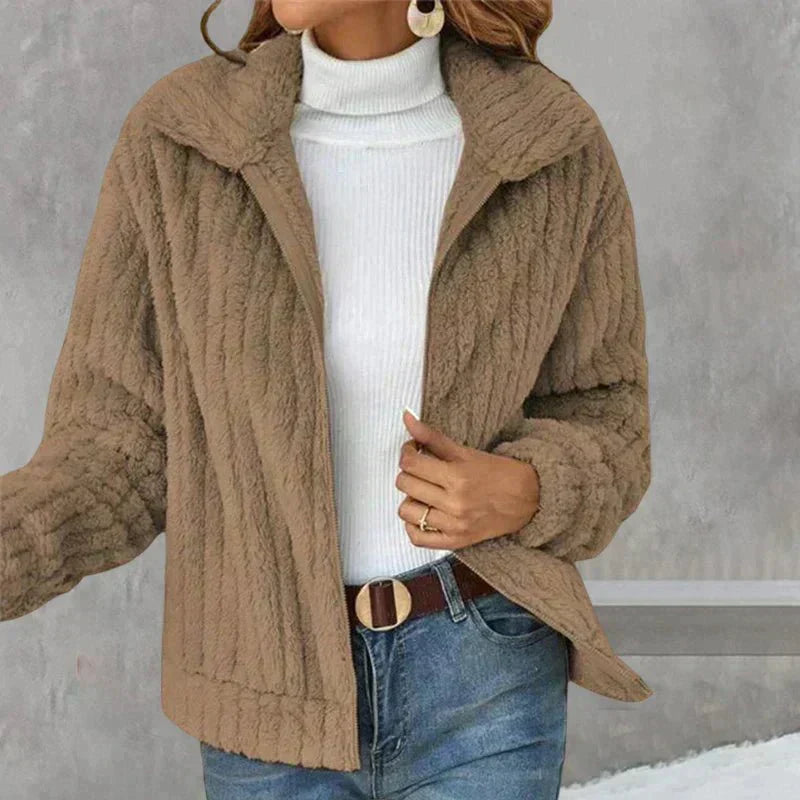 Streetwave Plush Fleece Zip Up Cardigan For Women Cozy Warmth And Comfort Everyday Wear