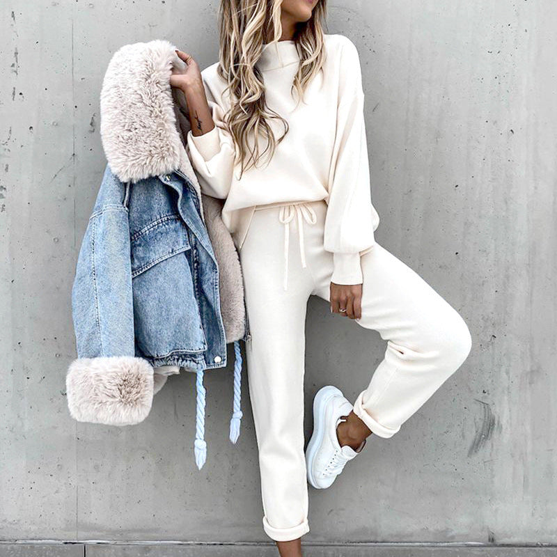 Streetwave Women Cozy Two Piece Lounge Set With Oversized Sweater And Soft Drawstring Pants