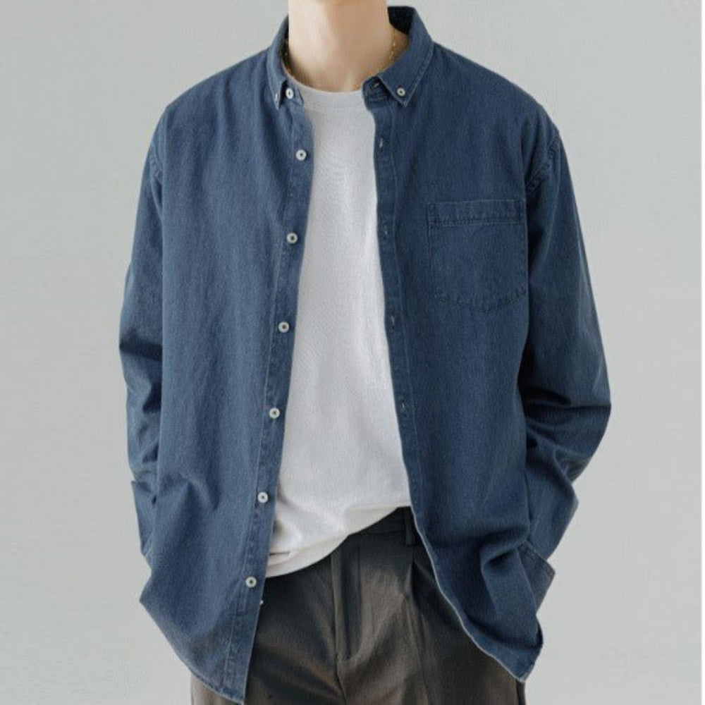 Denim Shirt For Men Lightweight Summer Comfort Street Wave Premium For Modern Men