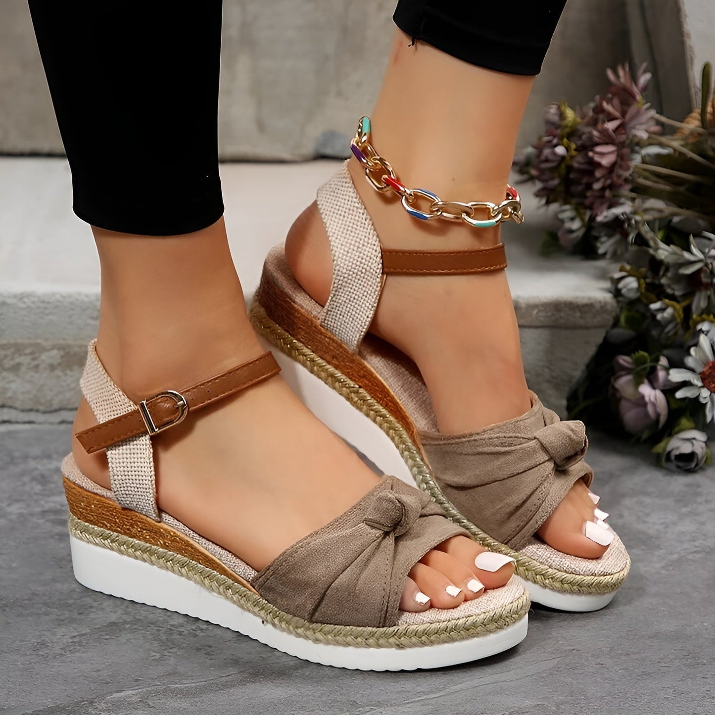 Street-Wave Orthopedic Sandals For Women With All-Day Support And Wedge Espadrille Sole